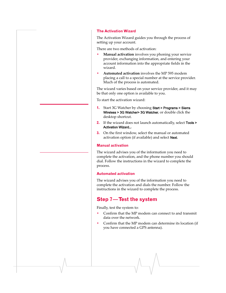 Step 7 — test the system | Sierra Wireless AIRLINK MP595W User Manual | Page 38 / 86