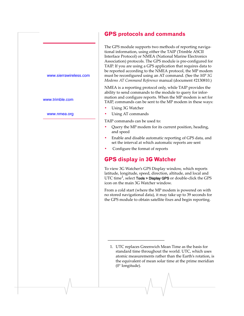 Gps protocols and commands, Gps display in 3g watcher | Sierra Wireless AIRLINK MP595W User Manual | Page 56 / 86