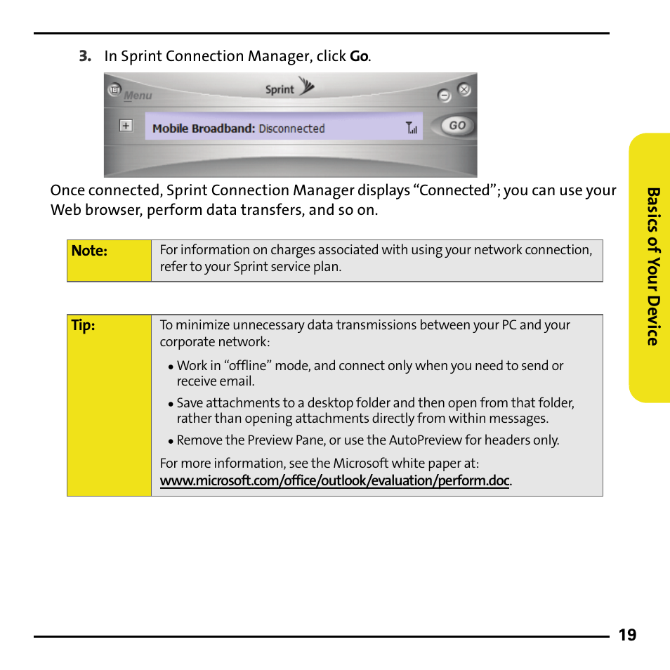 Basics of y o ur de vice | Sierra Wireless 595U User Manual | Page 27 / 36