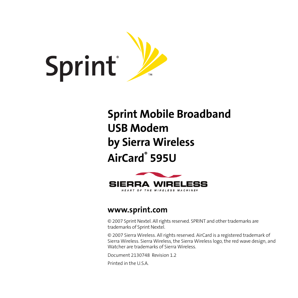 595u | Sierra Wireless 595U User Manual | Page 3 / 36