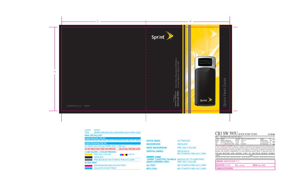 Cb3 sw 595u, Qu ic k st ar t g ui de, Quick start guide | Sierra Wireless 595U User Manual | Page 36 / 36