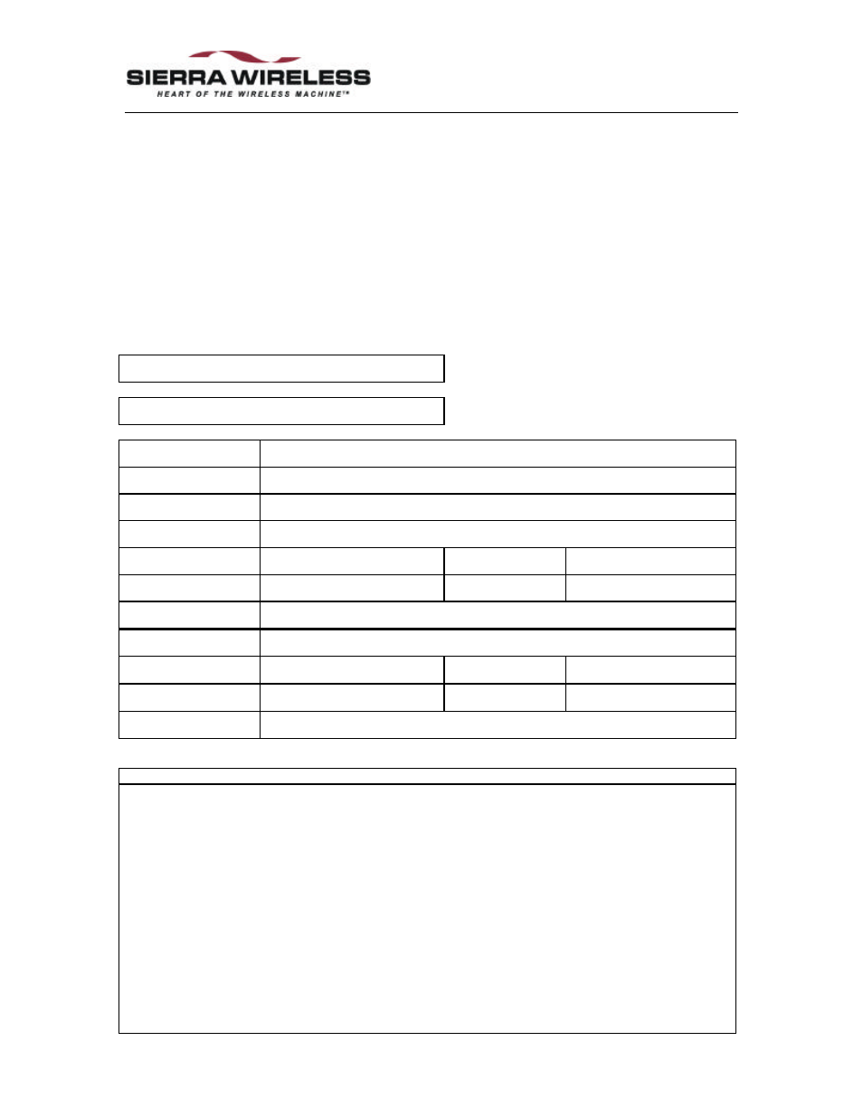 Problem report sheet, Report form, Problem sheet | Pdf). a | Sierra Wireless 350 User Manual | Page 15 / 15