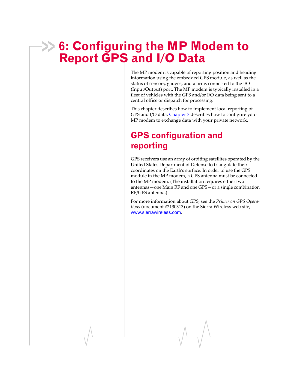 Gps configuration and reporting | Sierra Wireless MP 875 User Manual | Page 55 / 84