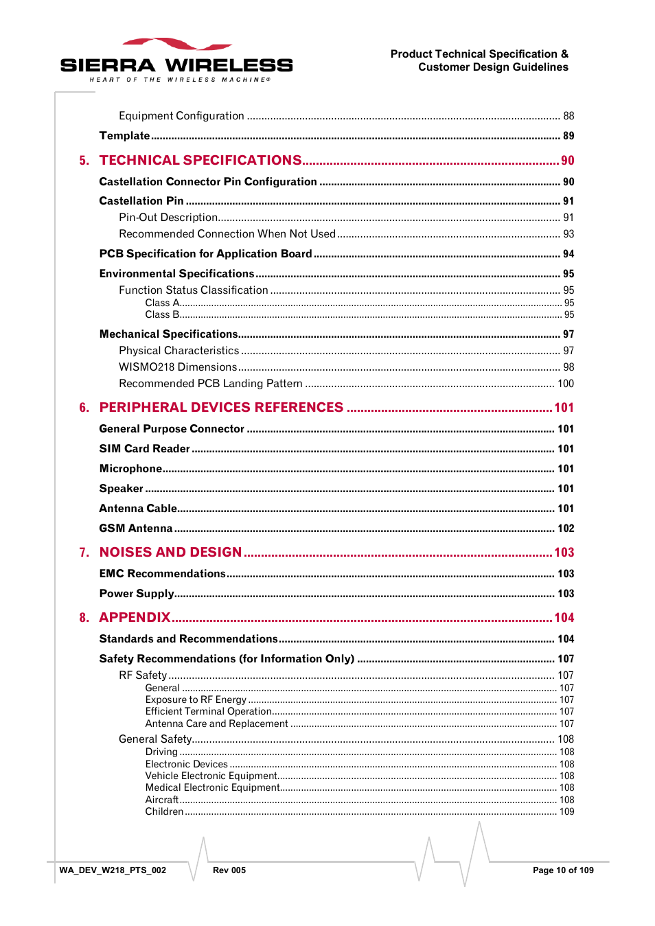 Sierra Wireless WISMO218 User Manual | Page 10 / 110