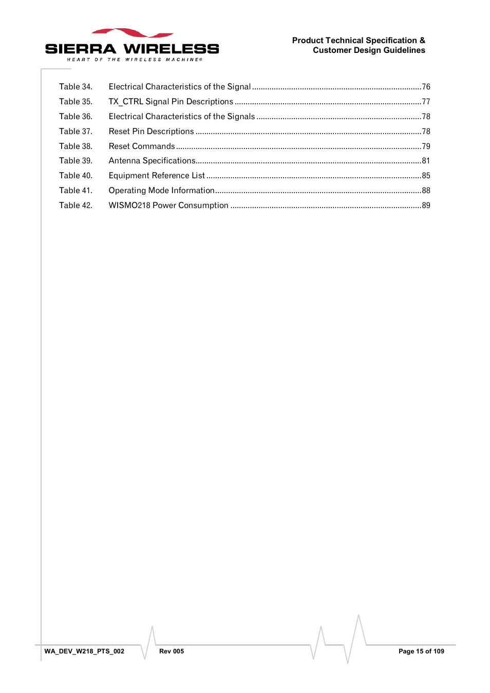 Sierra Wireless WISMO218 User Manual | Page 15 / 110