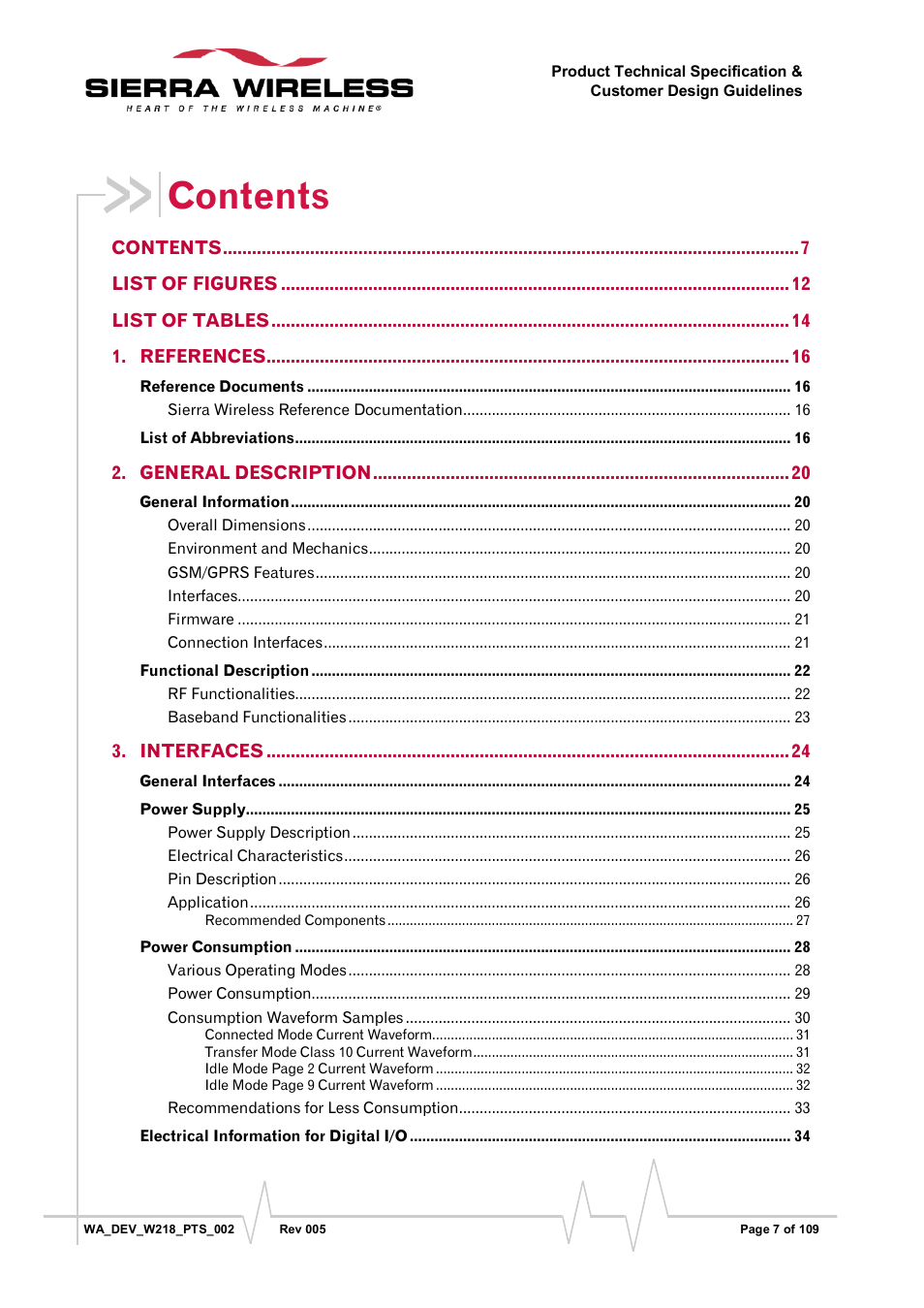 Sierra Wireless WISMO218 User Manual | Page 7 / 110