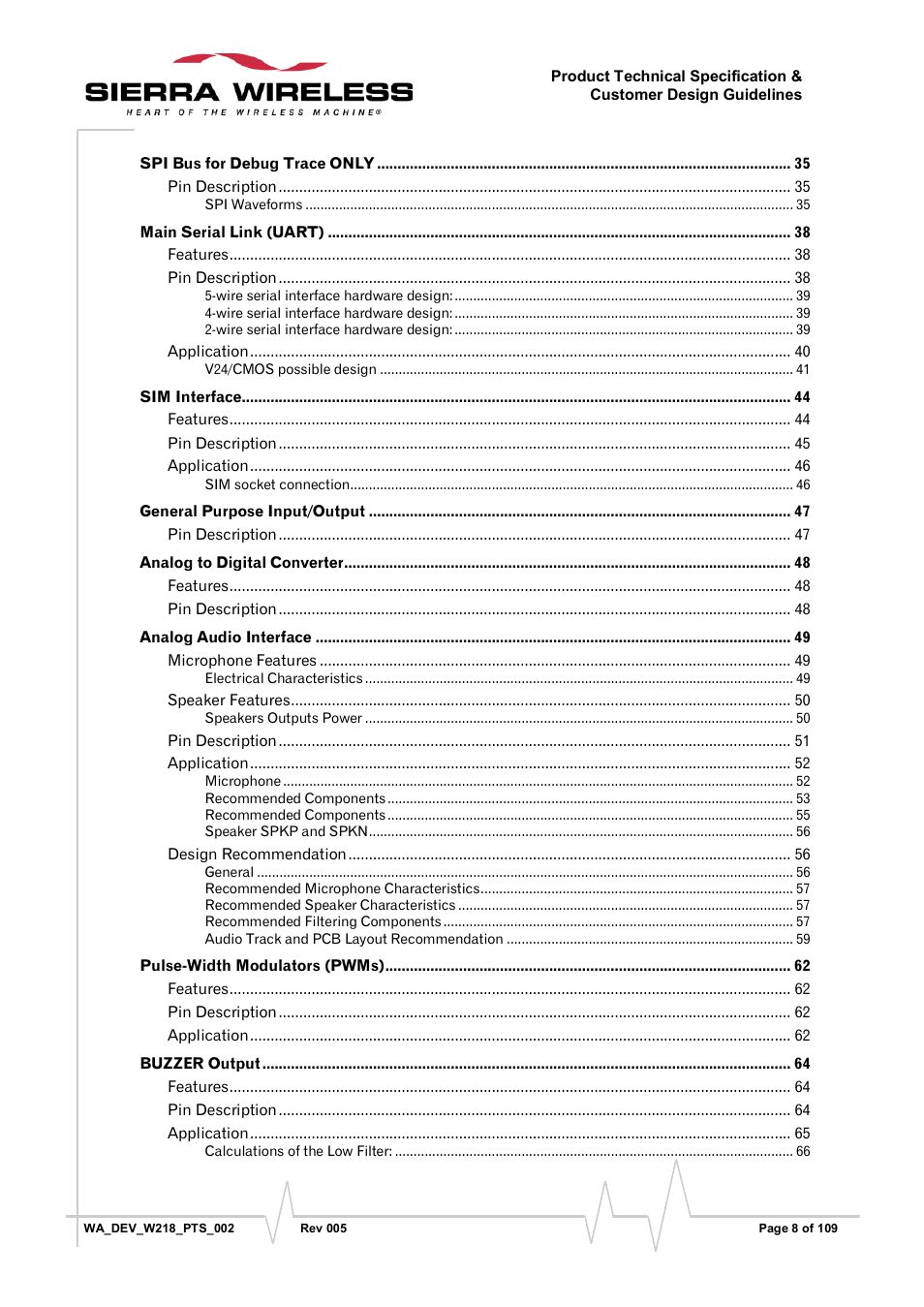 Sierra Wireless WISMO218 User Manual | Page 8 / 110