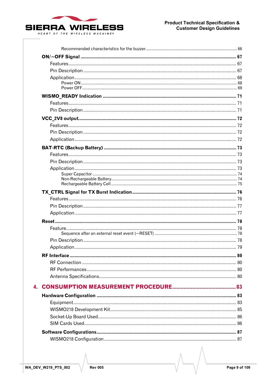 Sierra Wireless WISMO218 User Manual | Page 9 / 110