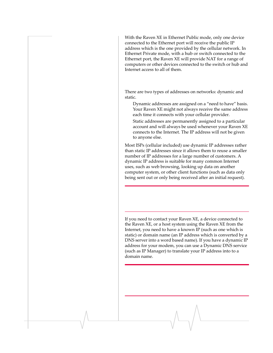 Dynamic vs. static ip addresses | Sierra Wireless RAVEN 20080605 User Manual | Page 11 / 37