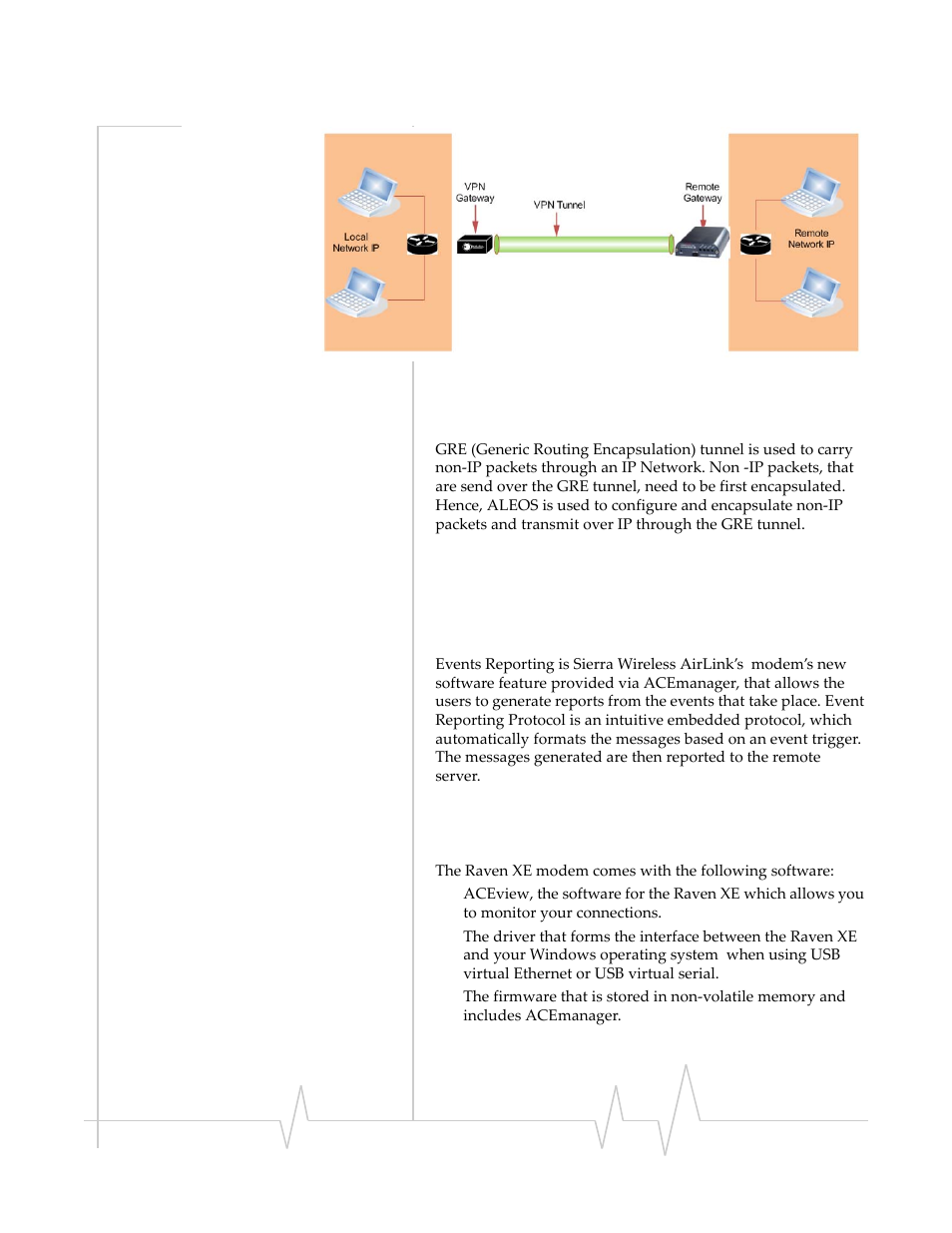 Applications, Events reporting, Software | Sierra Wireless RAVEN 20080605 User Manual | Page 14 / 37