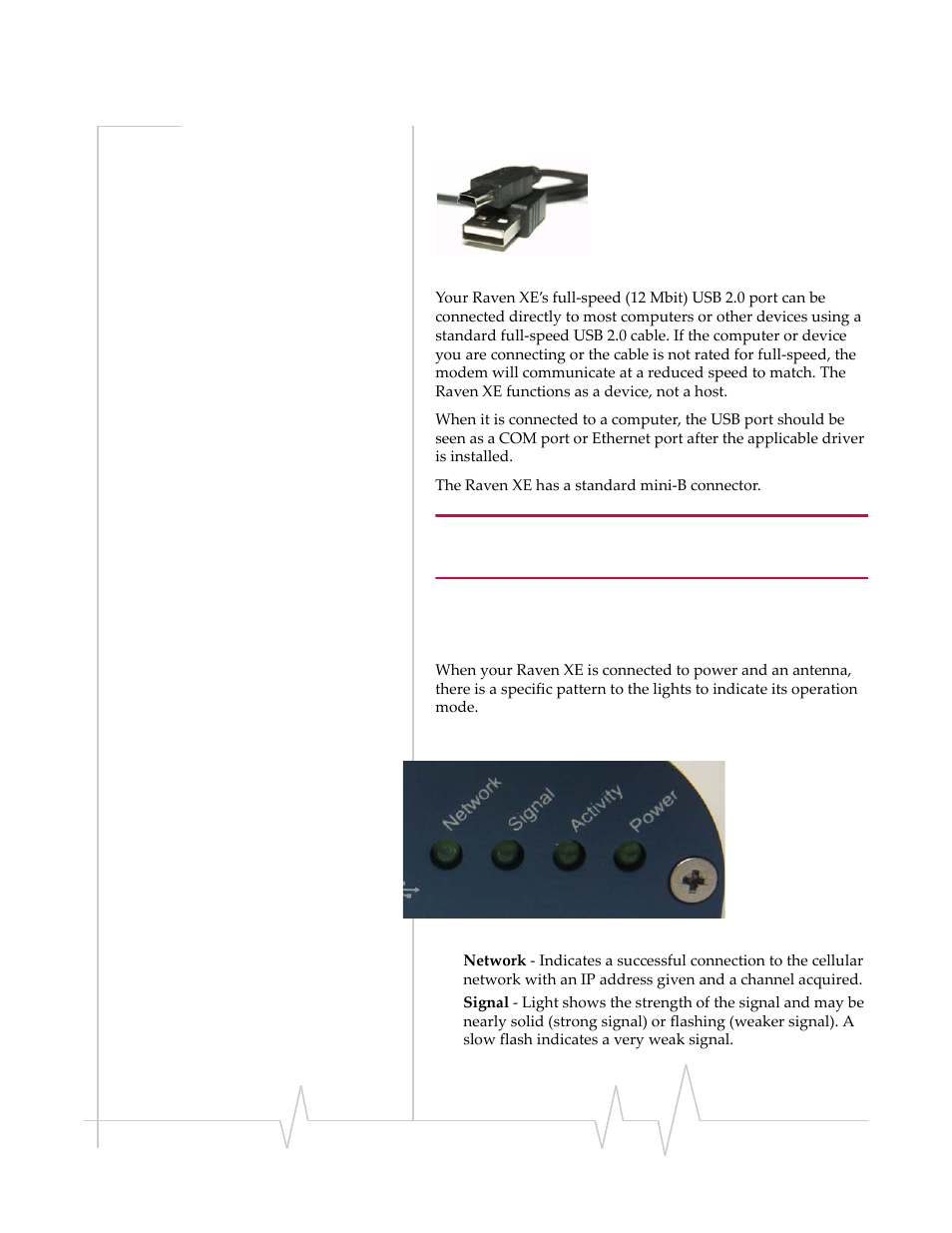 Indicator lights | Sierra Wireless RAVEN 20080605 User Manual | Page 27 / 37