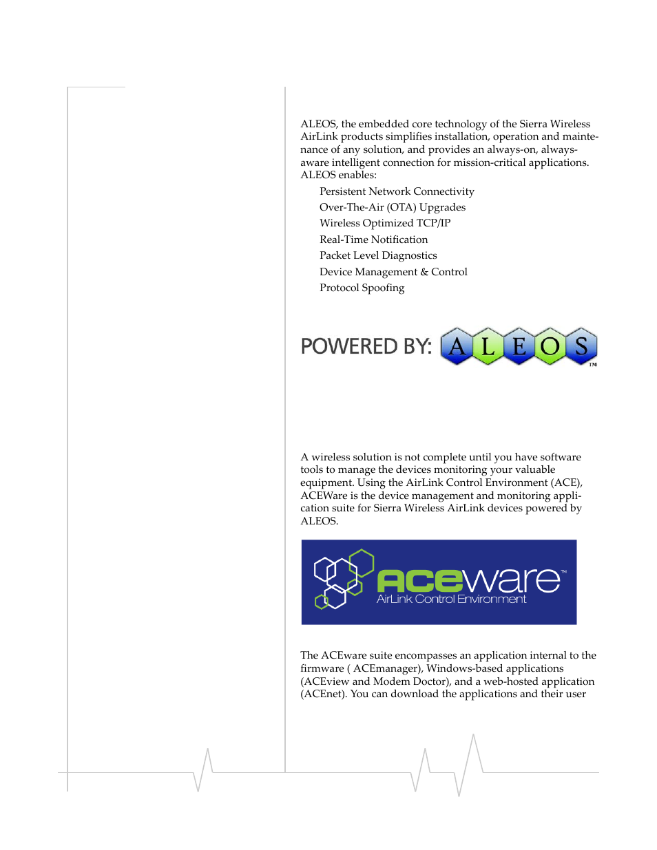 Aleos, Aceware | Sierra Wireless RAVEN 20080605 User Manual | Page 8 / 37