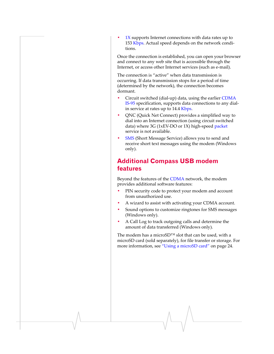 Additional compass usb modem features | Sierra Wireless Compass 597 User Manual | Page 12 / 65