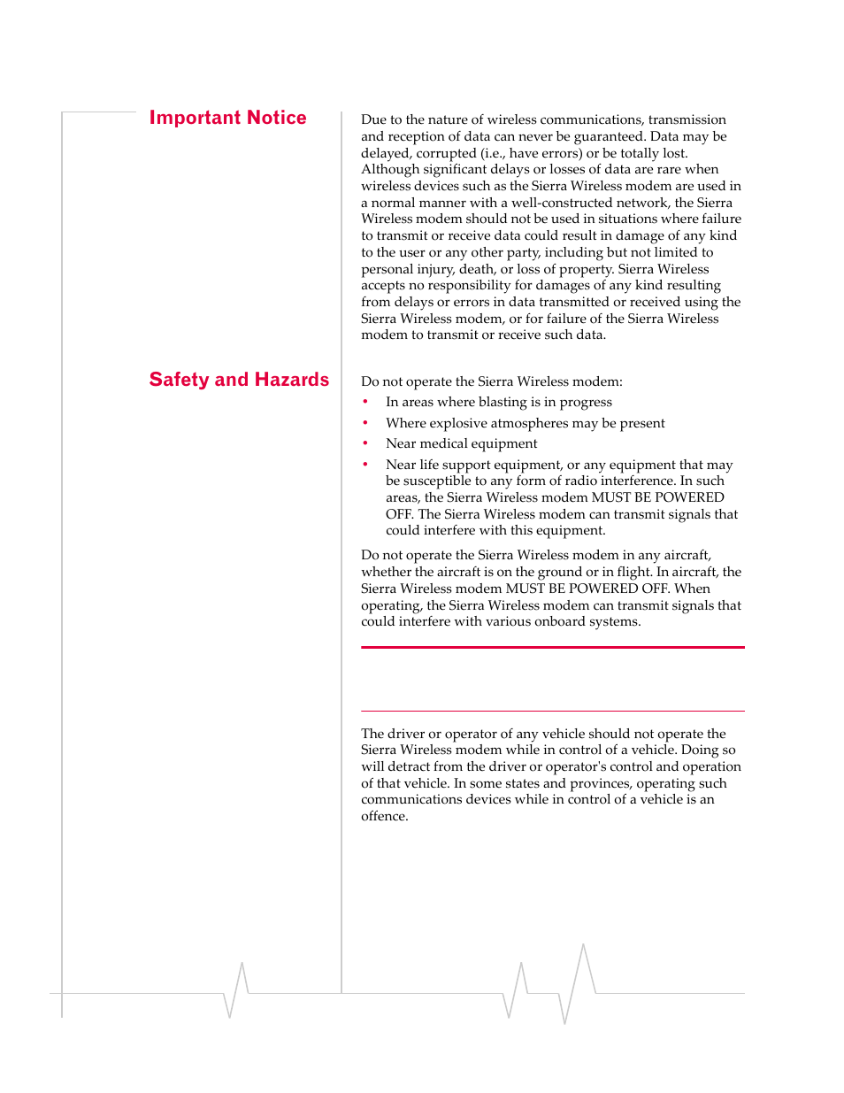 Preface, Important notice, Safety and hazards | Sierra Wireless Compass 597 User Manual | Page 2 / 65