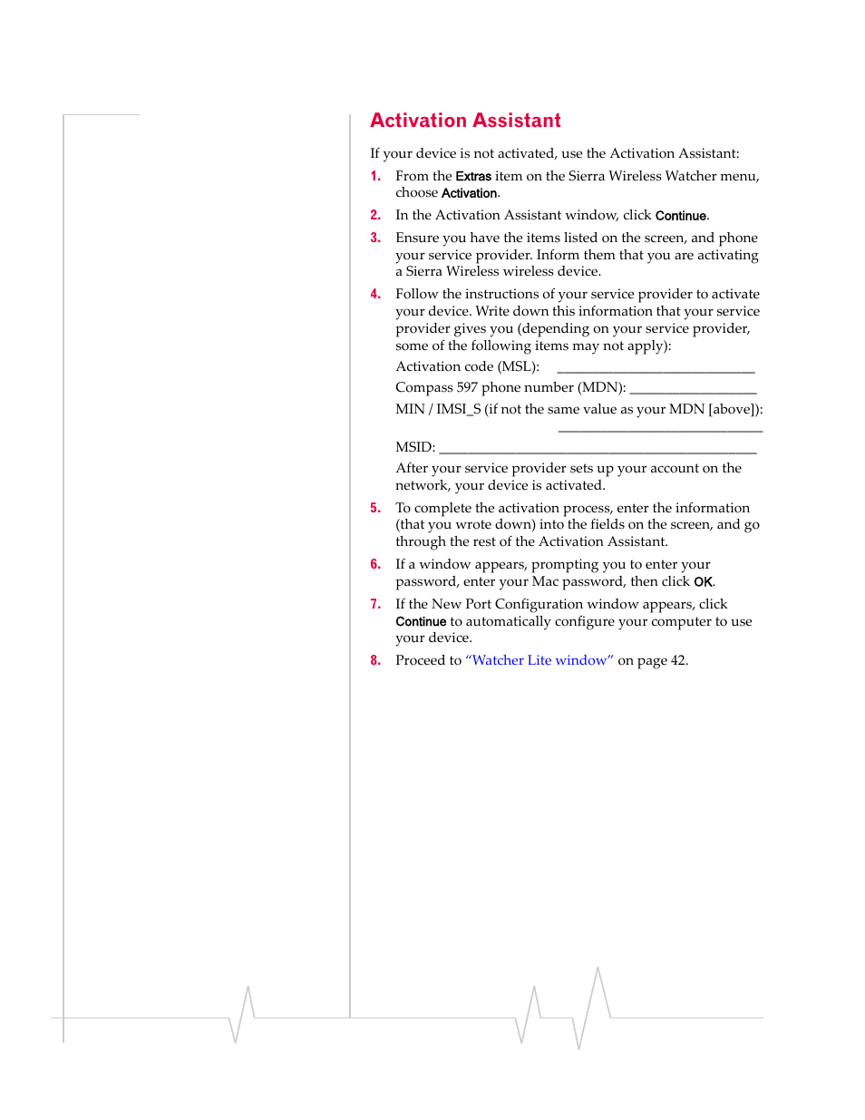 Activation assistant, Ant (see | Sierra Wireless Compass 597 User Manual | Page 30 / 65