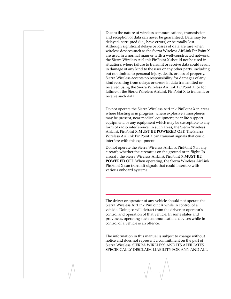 Important notice, Safety and hazards, Limitation of liability | Sierra Wireless PINPOINT X HSUPA User Manual | Page 2 / 40