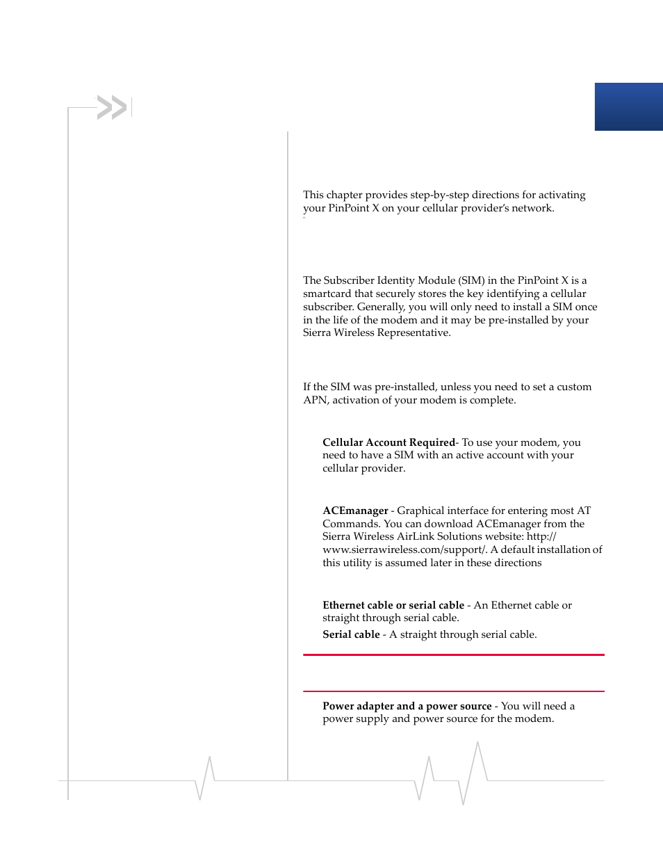 Activating pinpoint x on your cellular provider, Installing the sim, Before you start | Sierra Wireless PINPOINT X HSUPA User Manual | Page 21 / 40