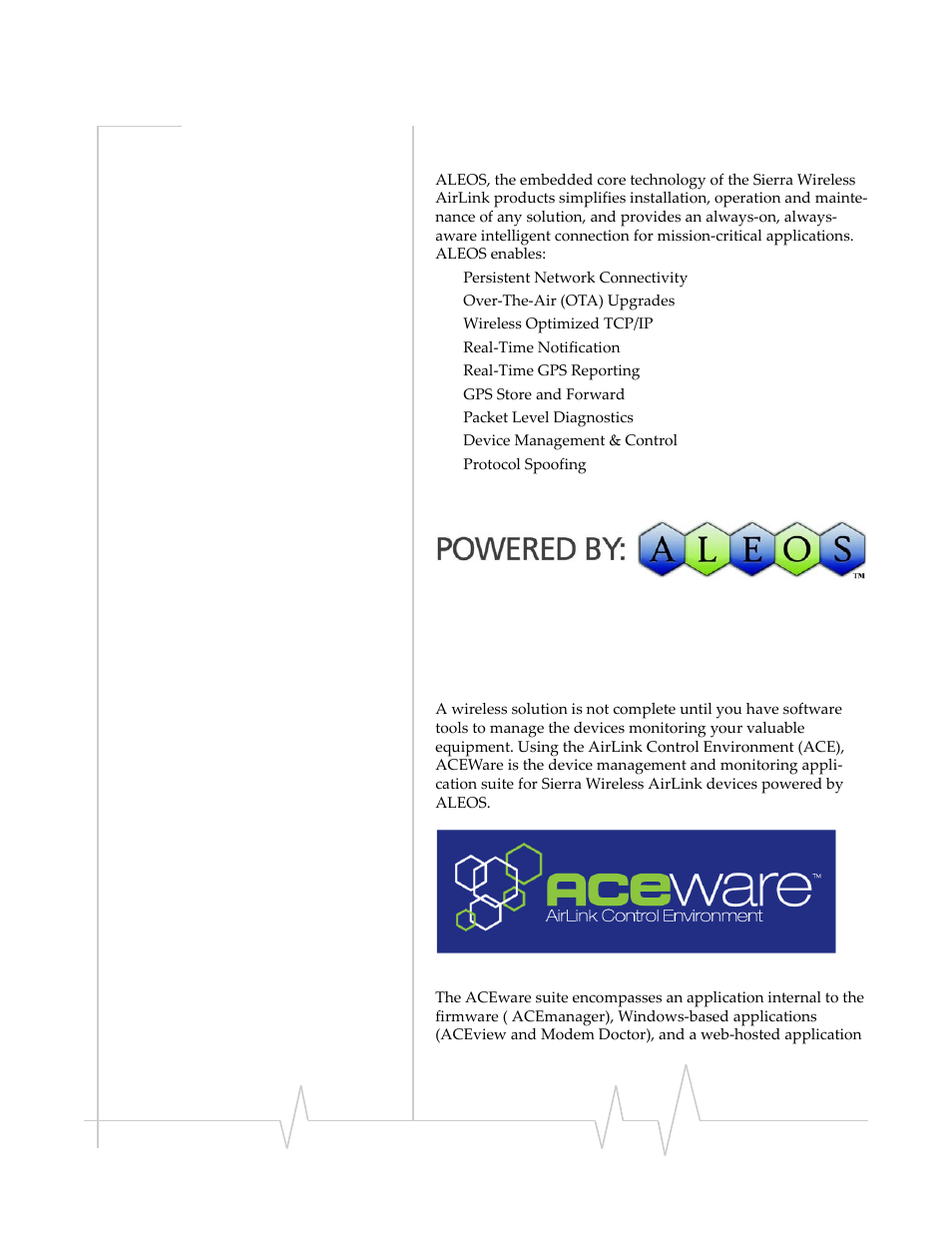 Aleos, Aceware | Sierra Wireless PINPOINT X HSUPA User Manual | Page 8 / 40