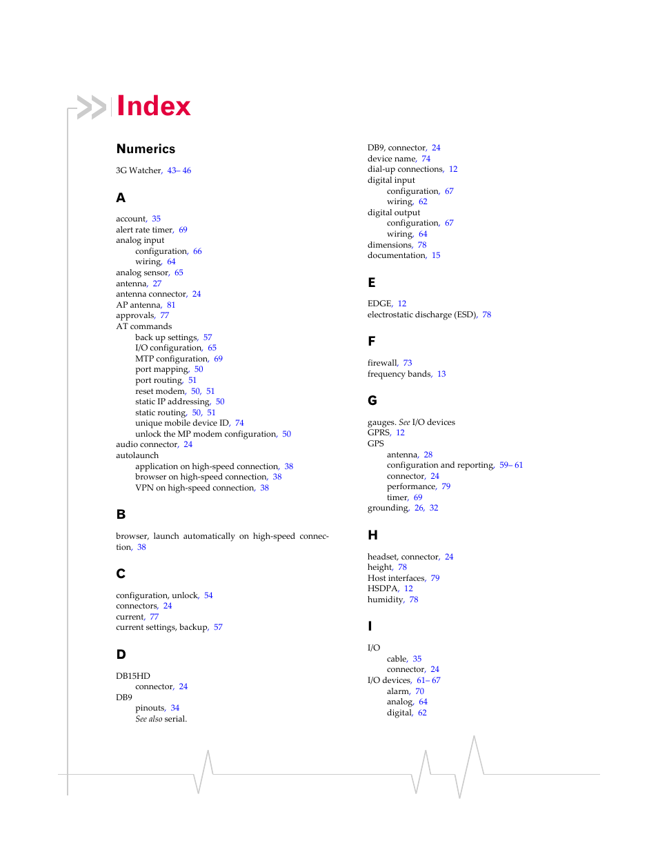 Numerics, Index | Sierra Wireless MP 880W User Manual | Page 87 / 92