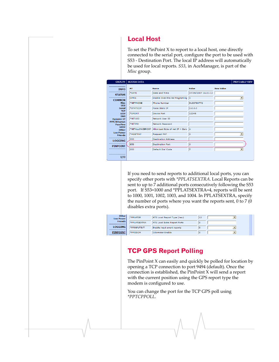 Local host, Tcp gps report polling | Sierra Wireless 20070914 User Manual | Page 101 / 203