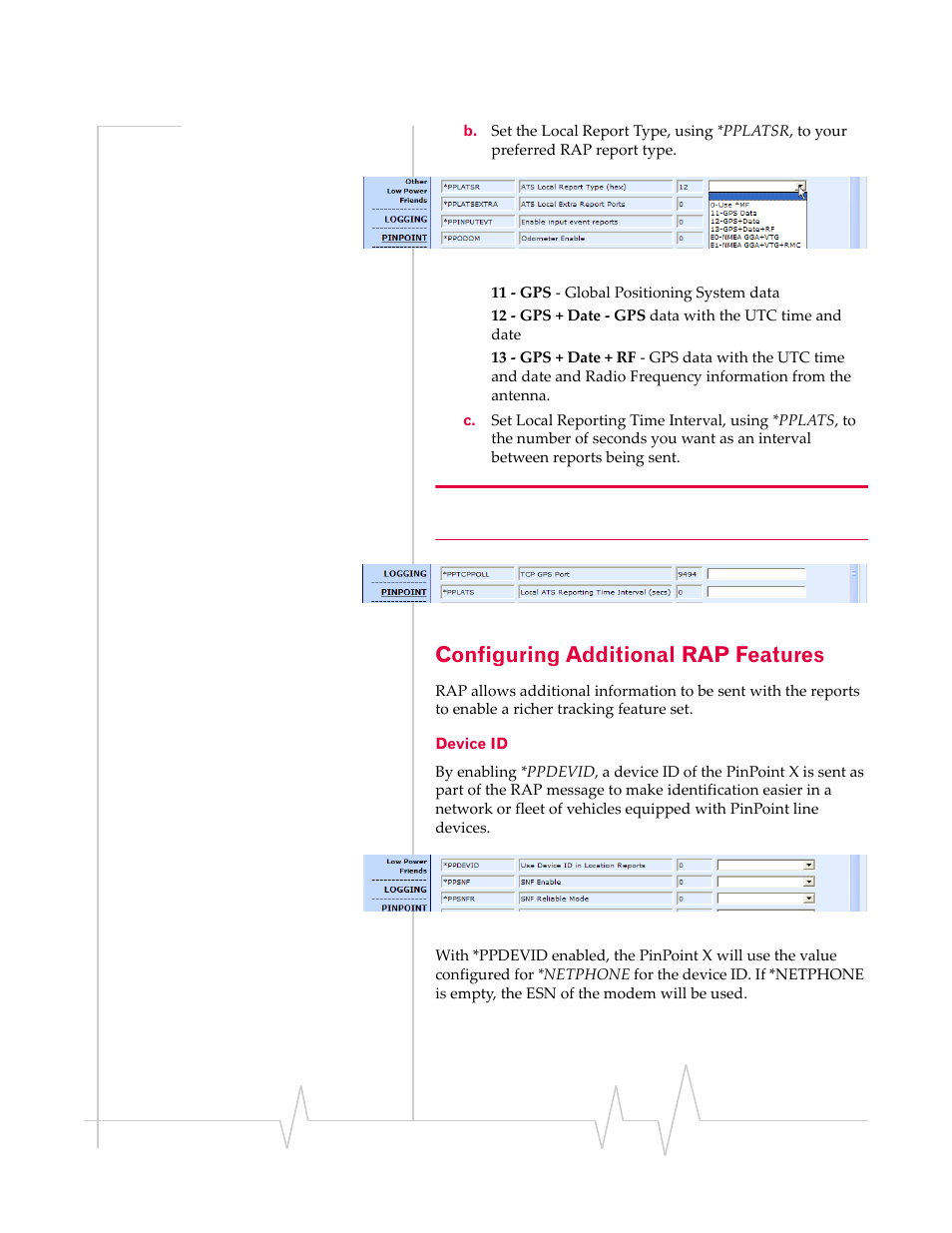 Configuring additional rap features, Device id | Sierra Wireless 20070914 User Manual | Page 108 / 203