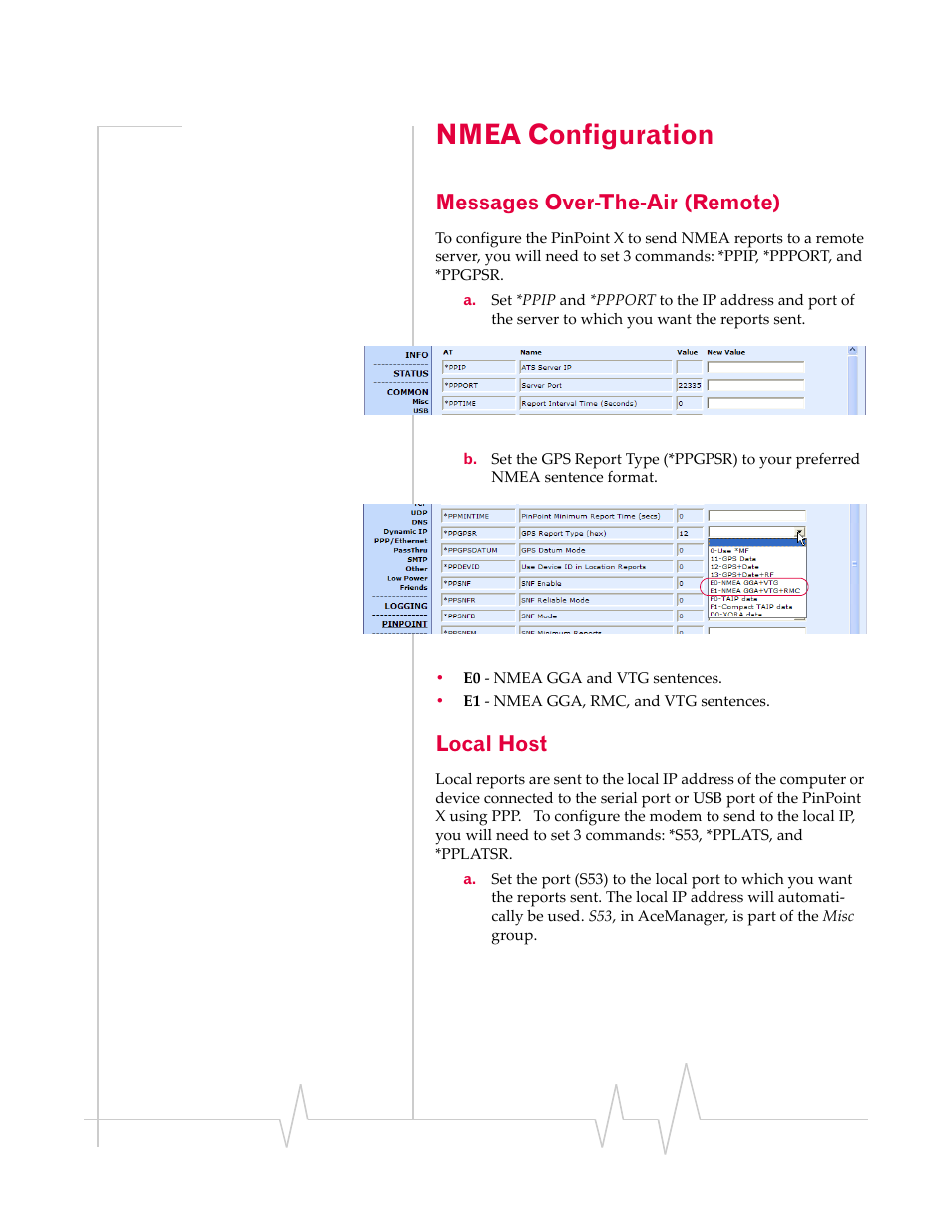 Nmea configuration, Messages over-the-air (remote), Local host | Sierra Wireless 20070914 User Manual | Page 111 / 203