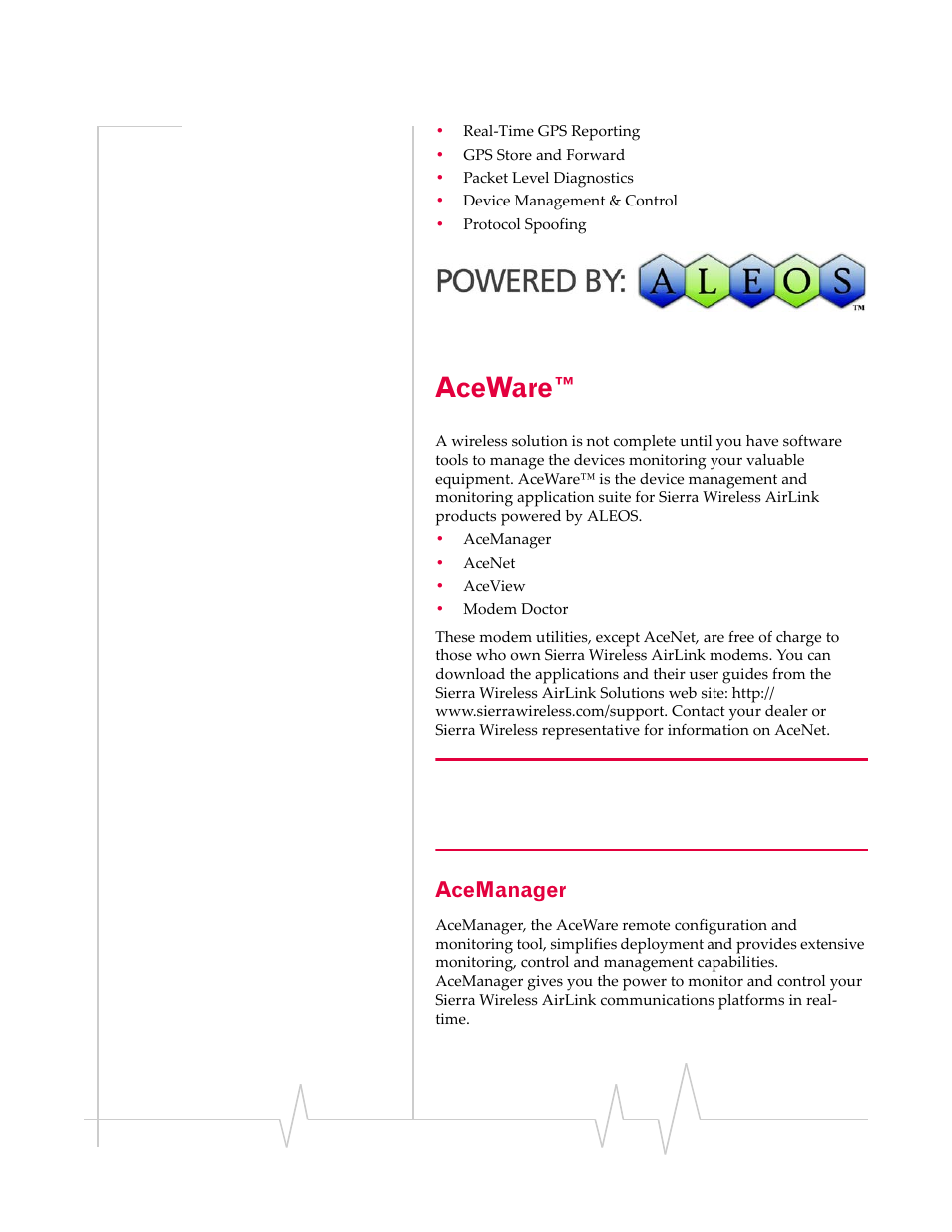 Aceware, Acemanager | Sierra Wireless 20070914 User Manual | Page 15 / 203