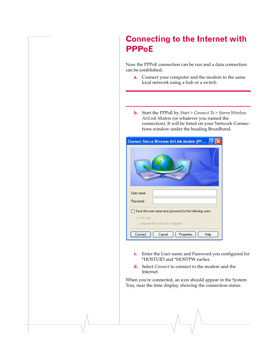 Connecting to the internet with pppoe, Connecting to the, Internet with pppoe | Sierra Wireless 20070914 User Manual | Page 183 / 203