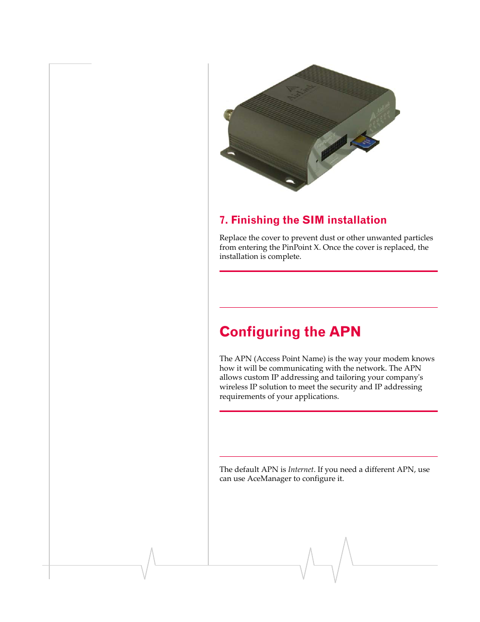 Configuring the apn, Finishing the sim installation | Sierra Wireless 20070914 User Manual | Page 30 / 203