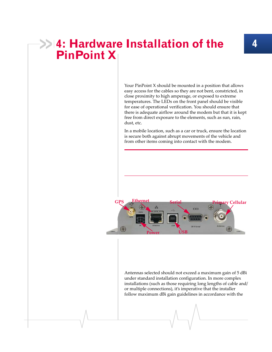 Hardware installation of the pinpoint x | Sierra Wireless 20070914 User Manual | Page 34 / 203