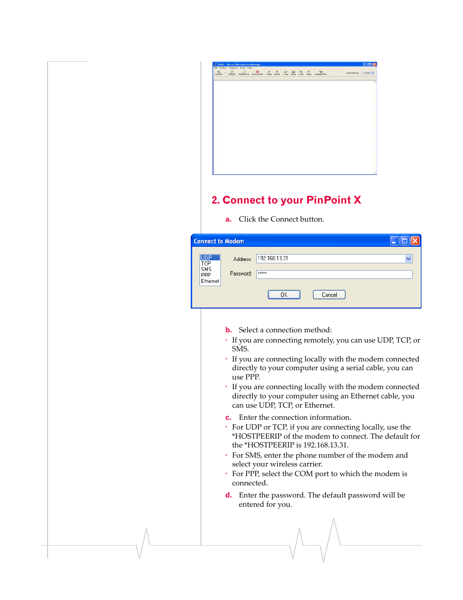 Connect to your pinpoint x | Sierra Wireless 20070914 User Manual | Page 42 / 203