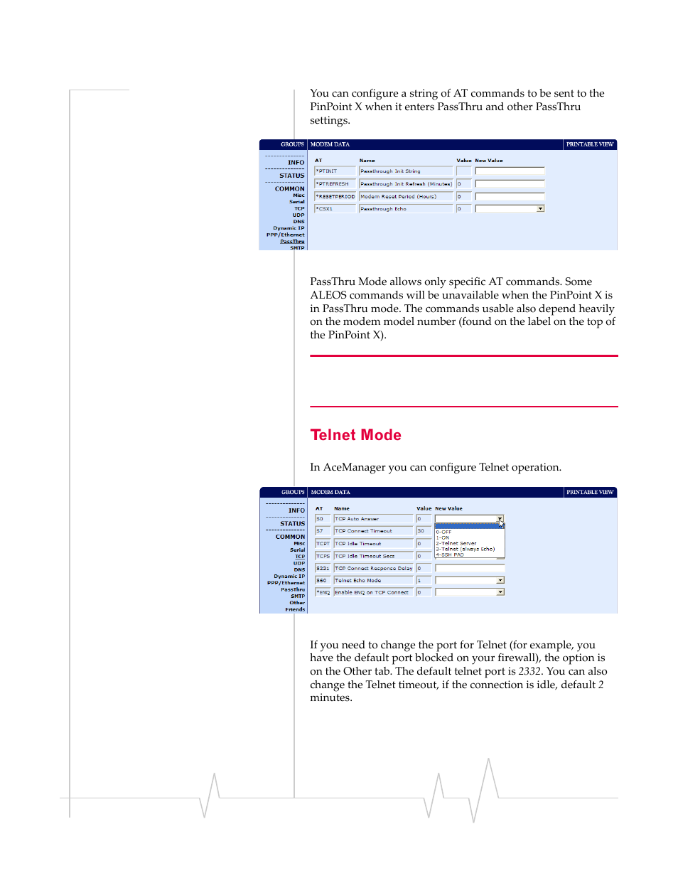 Telnet mode | Sierra Wireless 20070914 User Manual | Page 77 / 203
