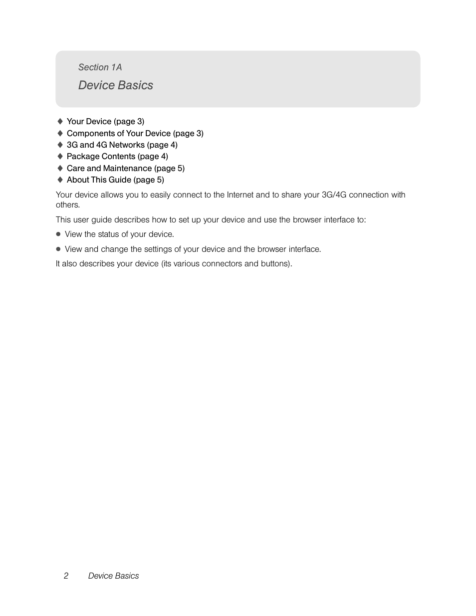 Device basics, 1a. device basics | Sierra Wireless Overdrive User Manual | Page 10 / 172