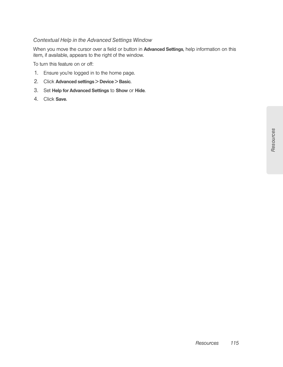 Contextual help in the advanced settings window | Sierra Wireless Overdrive User Manual | Page 123 / 172