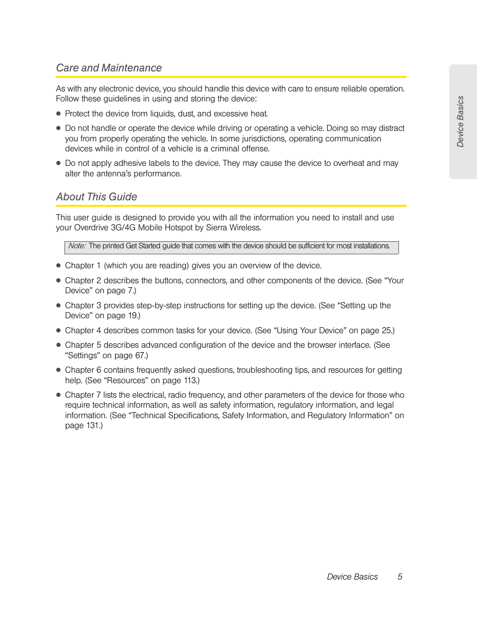 Care and maintenance, About this guide, Care and maintenance about this guide | Sierra Wireless Overdrive User Manual | Page 13 / 172