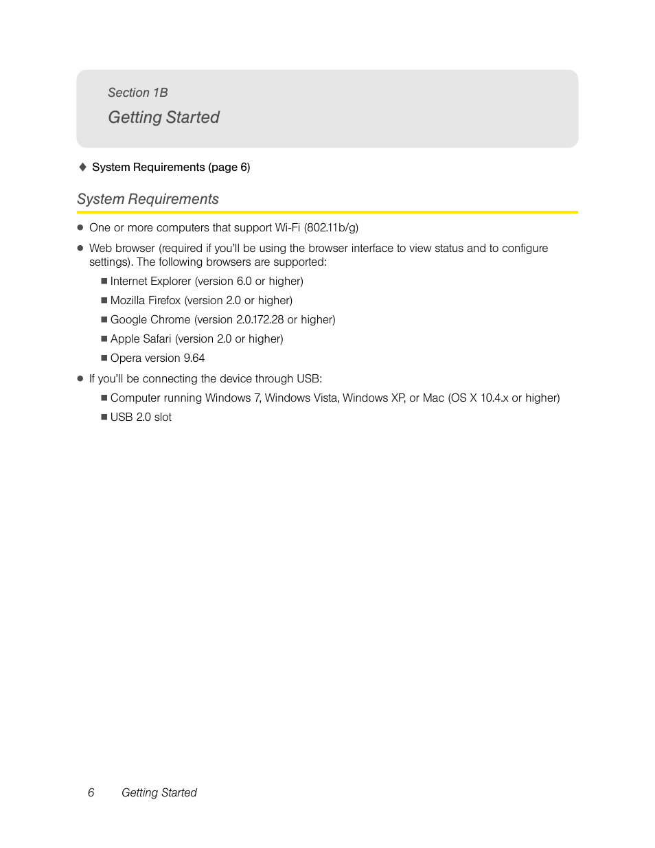 Getting started, System requirements, 1b. getting started | Sierra Wireless Overdrive User Manual | Page 14 / 172