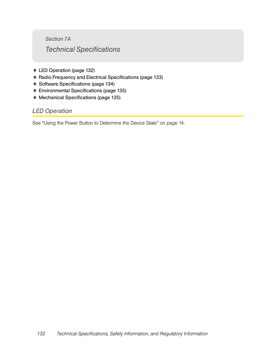 Technical specifications, Led operation, 7a. technical specifications | Sierra Wireless Overdrive User Manual | Page 140 / 172