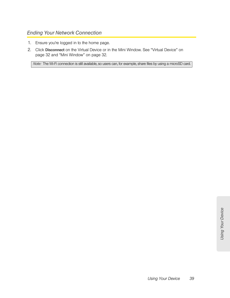 Ending your network connection | Sierra Wireless Overdrive User Manual | Page 47 / 172