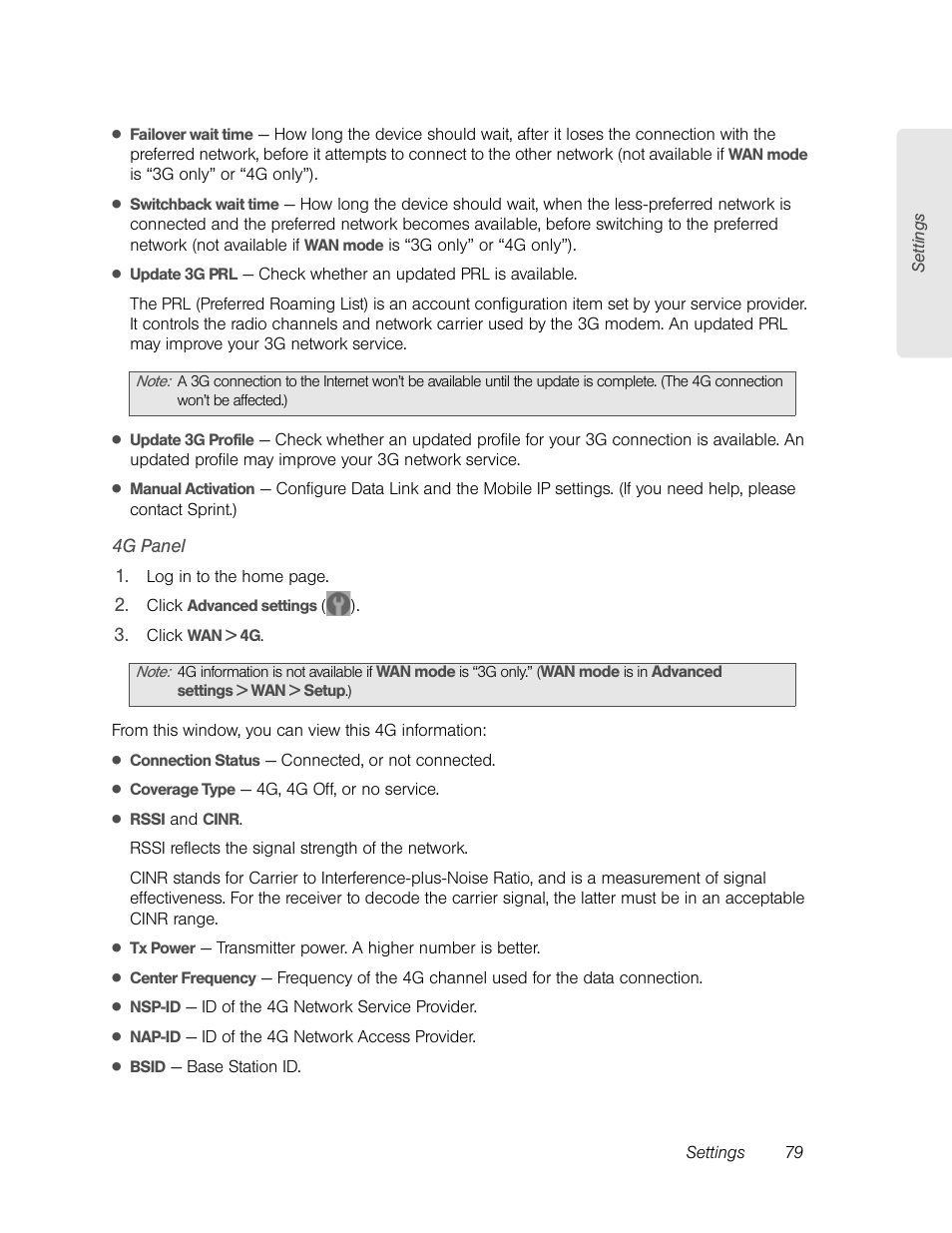 4g panel | Sierra Wireless Overdrive User Manual | Page 87 / 172