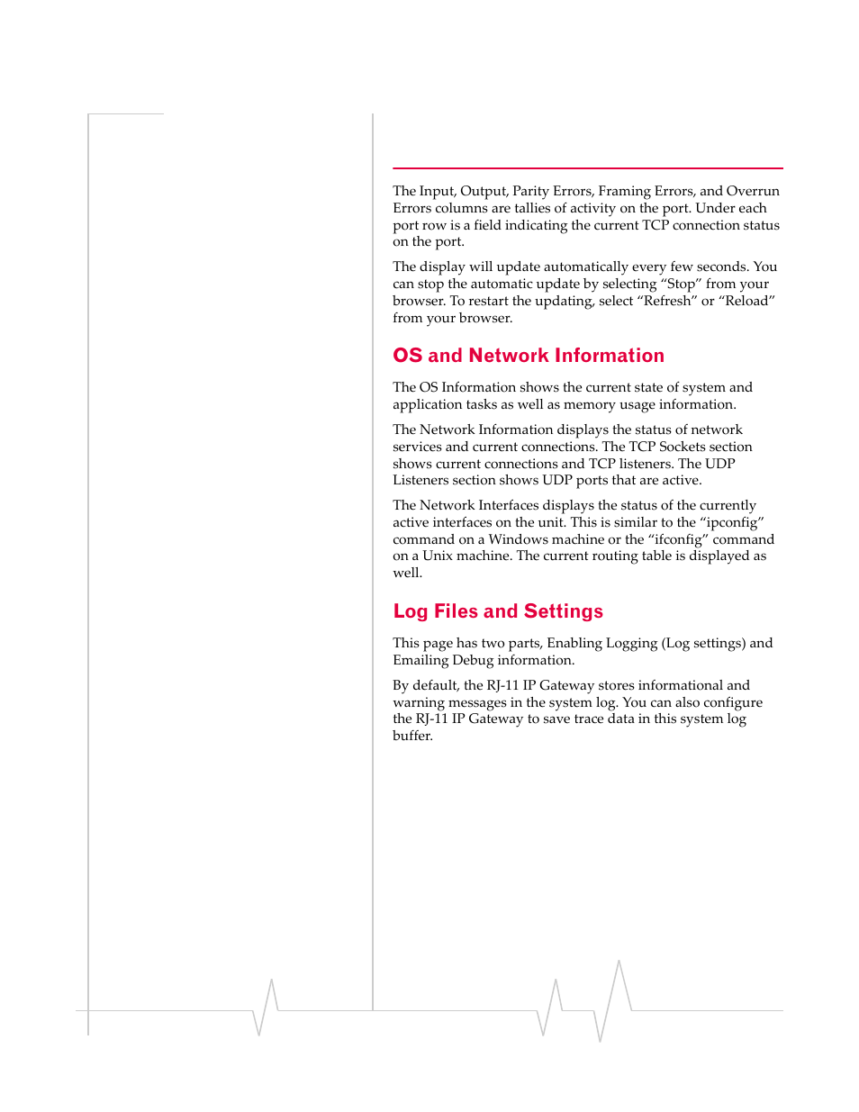 Os and network information, Log files and settings | Sierra Wireless RJ-11 User Manual | Page 48 / 60