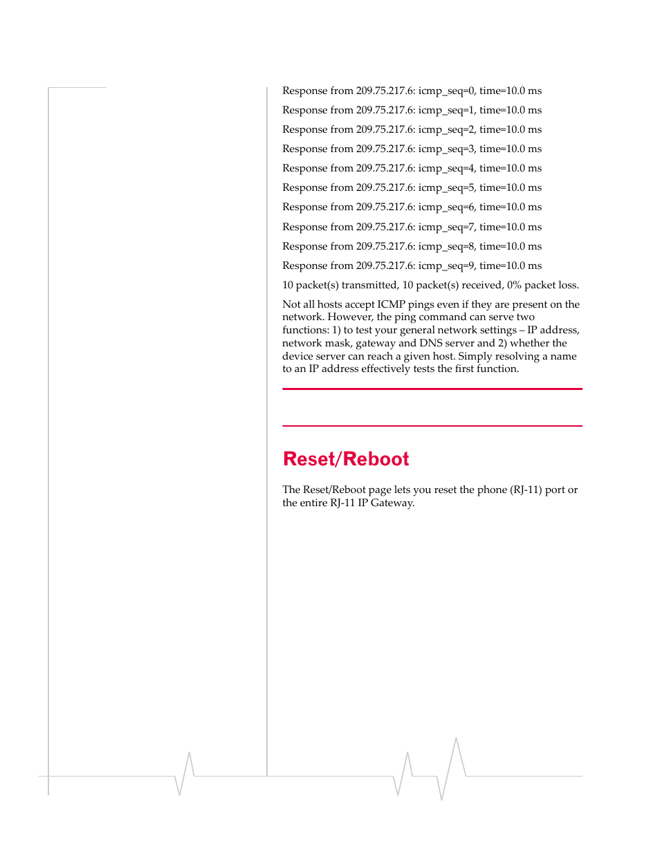 Reset/reboot | Sierra Wireless RJ-11 User Manual | Page 51 / 60