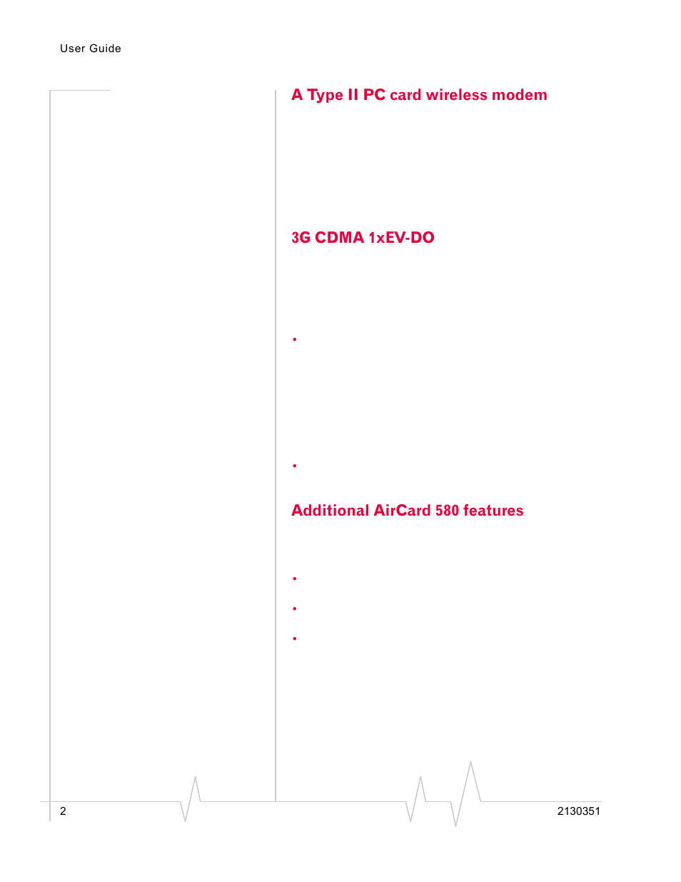 A type ii pc card wireless modem, 3g cdma 1xev-do, Additional aircard 580 features | Sierra Wireless AirCard 580 User Manual | Page 10 / 54