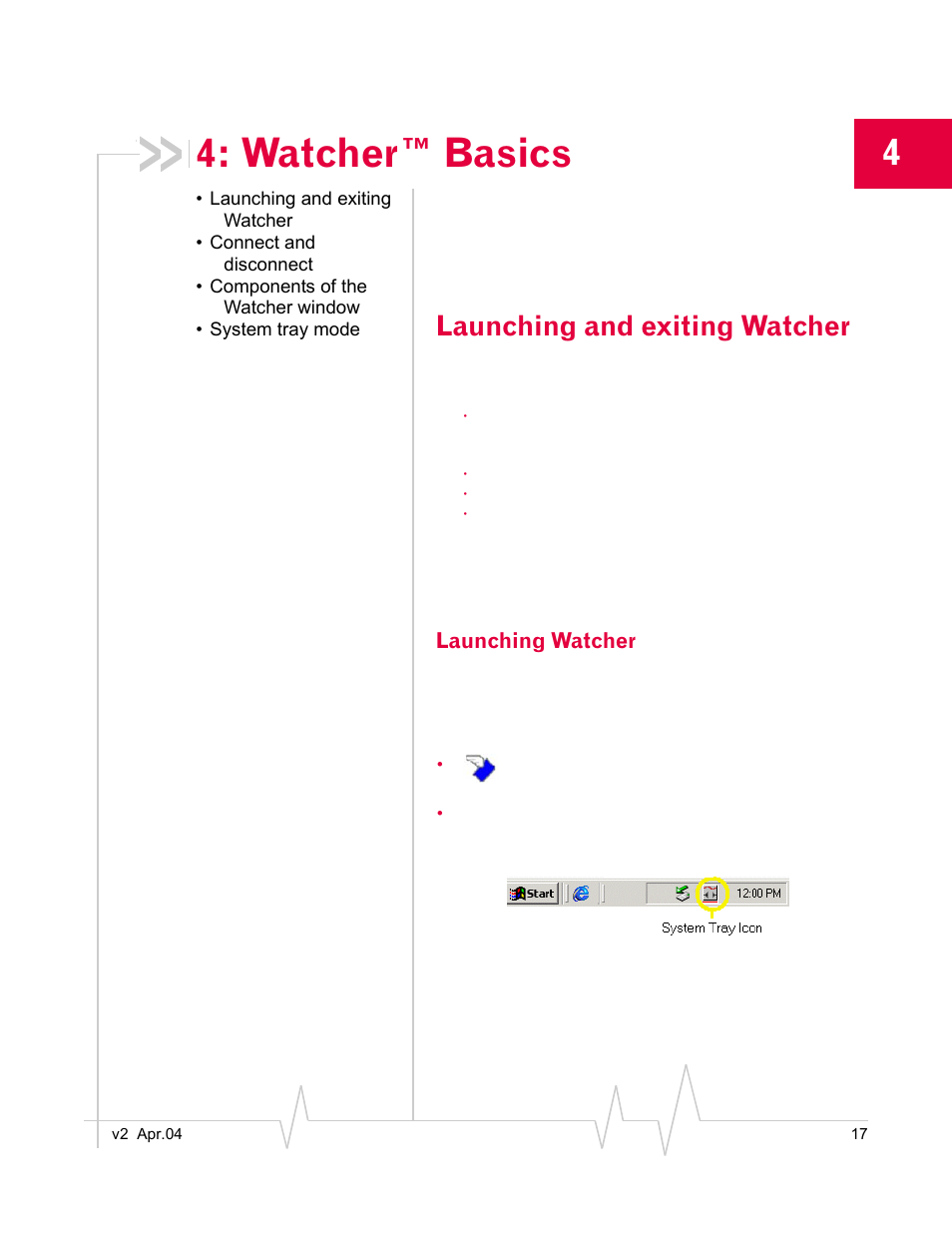 Launching watcher, Watcher™ basics, Launching and exiting watcher | Sierra Wireless AirCard 580 User Manual | Page 25 / 54