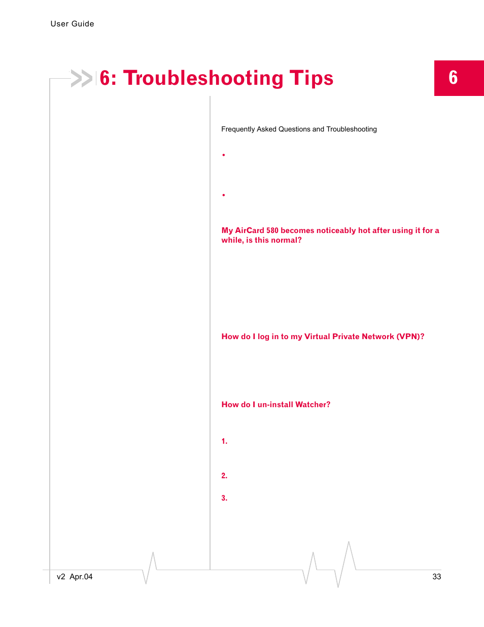 Troubleshooting tips, How do i un-install watcher | Sierra Wireless AirCard 580 User Manual | Page 41 / 54