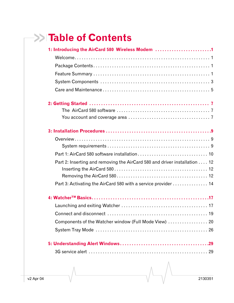 Sierra Wireless AirCard 580 User Manual | Page 7 / 54