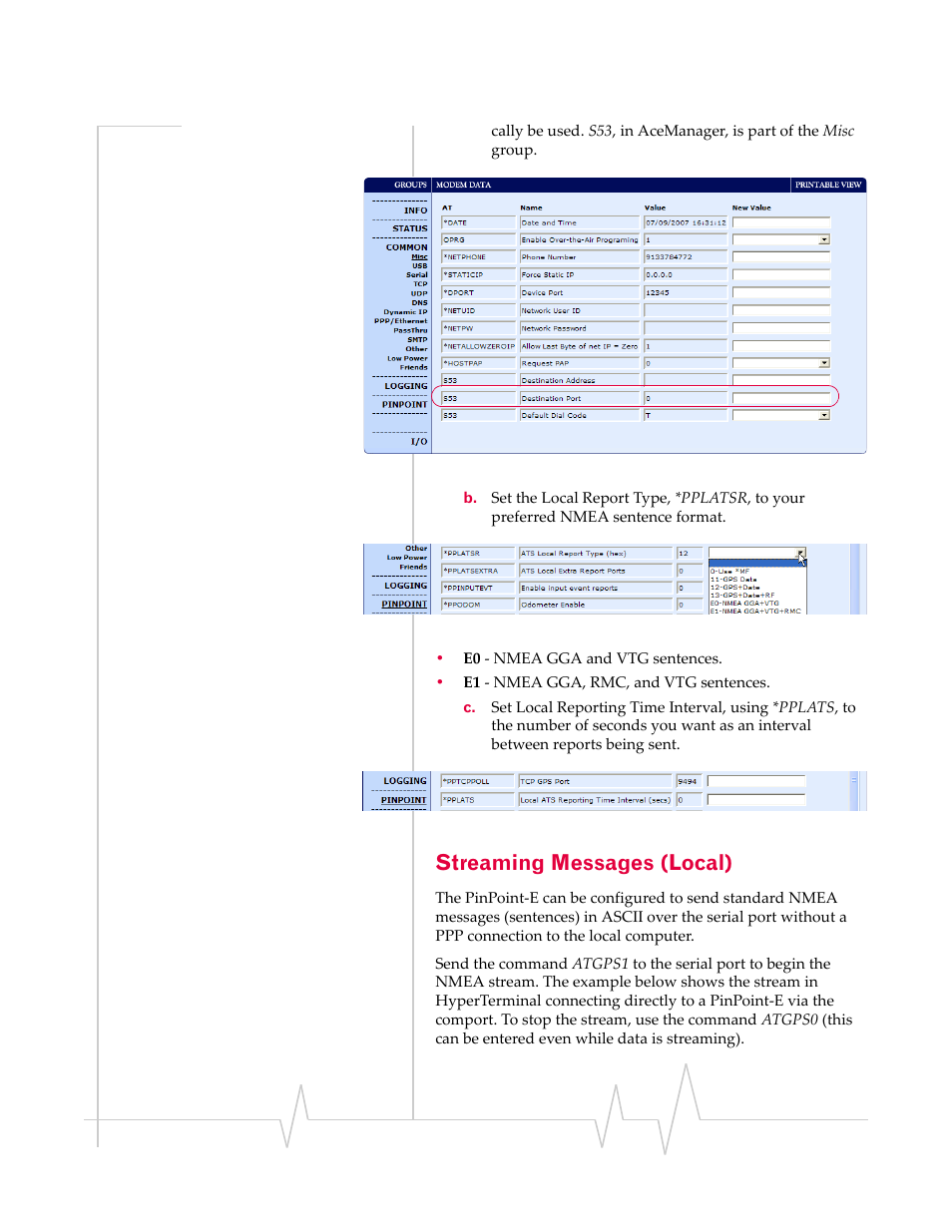 Streaming messages (local) | Sierra Wireless EV-DO User Manual | Page 100 / 182