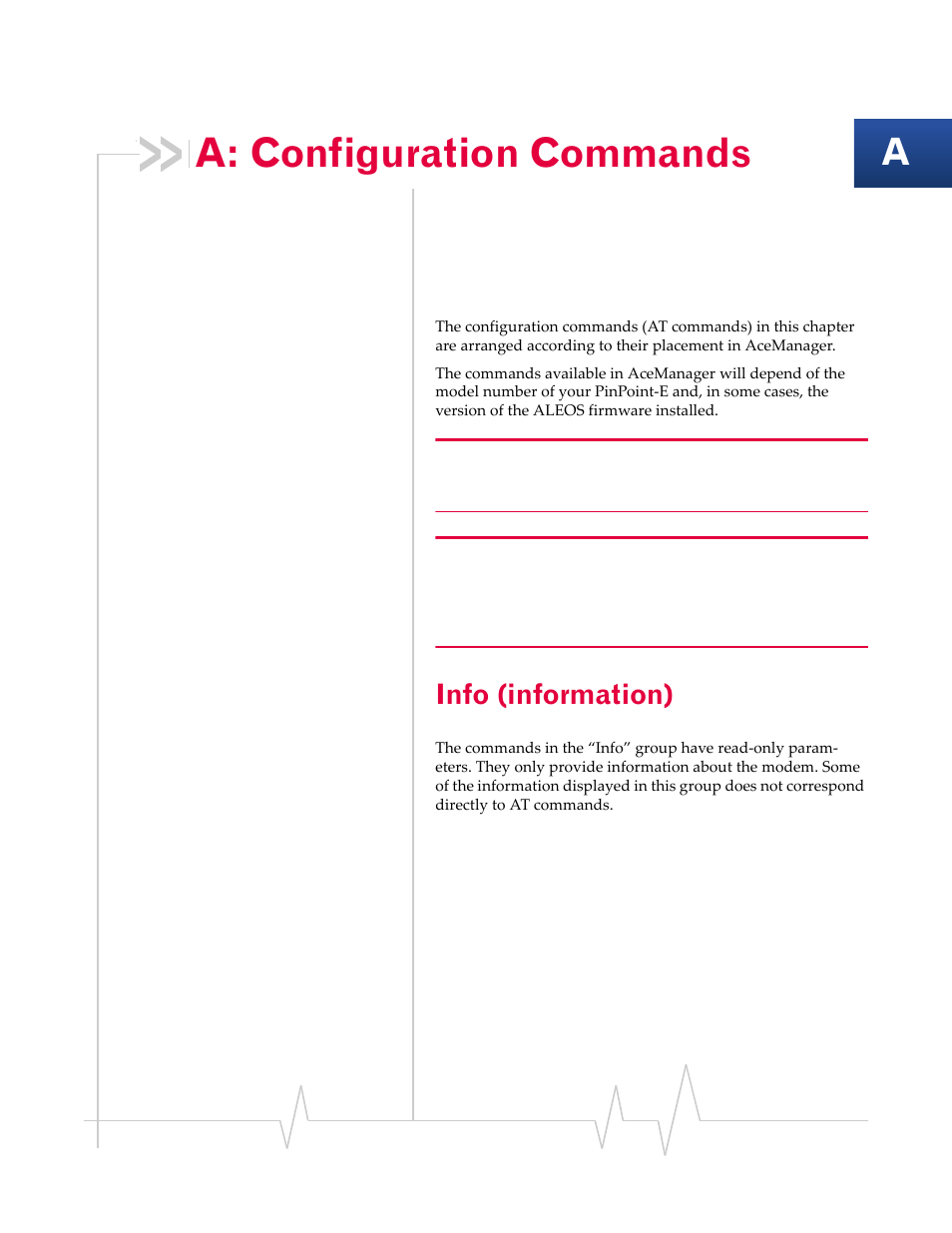 A: configuration commands, Info (information), Configuration commands | Appendix a | Sierra Wireless EV-DO User Manual | Page 117 / 182