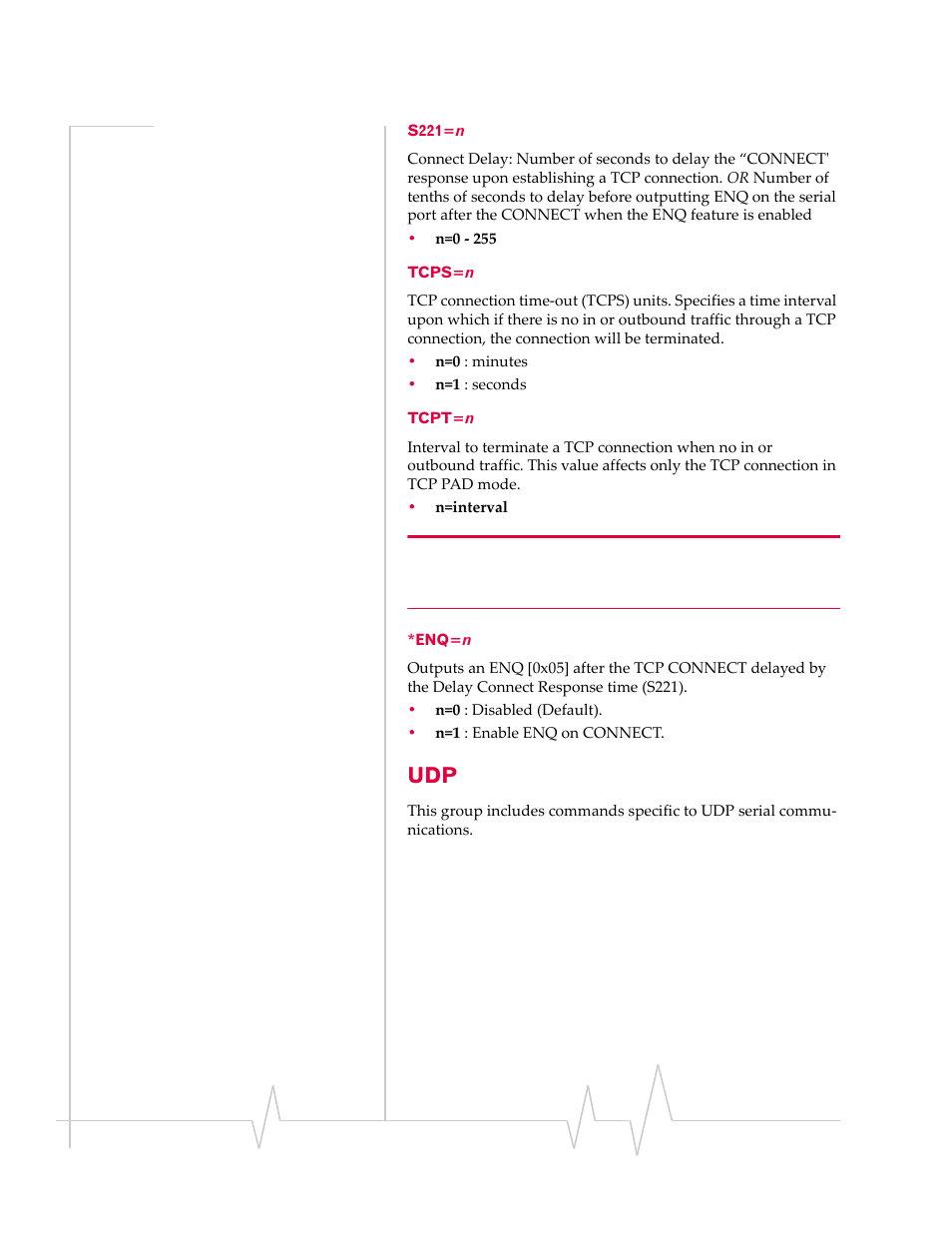 S221=n tcps=n tcpt=n *enq=n | Sierra Wireless EV-DO User Manual | Page 134 / 182