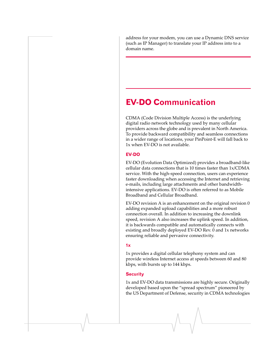 Ev-do communication, Ev-do 1x security, Ev-do | Communication | Sierra Wireless EV-DO User Manual | Page 22 / 182