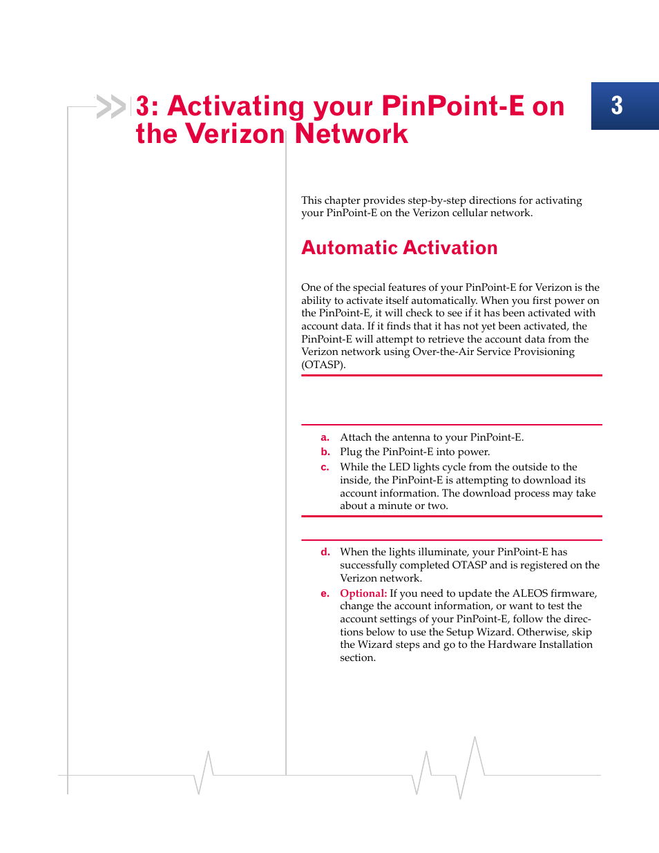 Activating your pinpoint-e on the verizon network, Automatic activation | Sierra Wireless EV-DO User Manual | Page 27 / 182